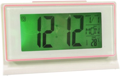JMALL Digital White & pink Clock