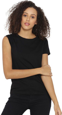 CAMPUS SUTRA Casual Raglan Sleeve Self Design, Color Block Women Black Top