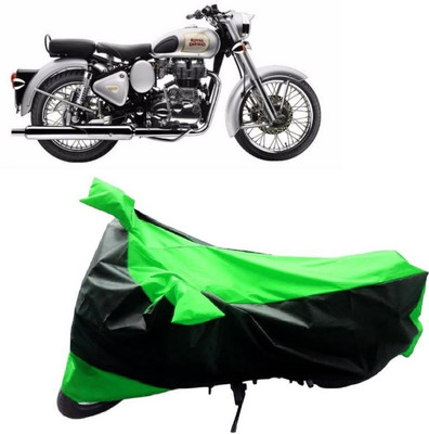MMSSTAR Waterproof Two Wheeler Cover for Royal Enfield(Classic 350, Green, Black)