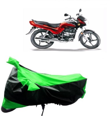 BIKECOVER Two Wheeler Cover for Hero(Passion Plus, Green, Black)