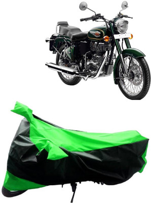 MoTRoX Two Wheeler Cover for Royal Enfield(Bullet 500, Green, Black)
