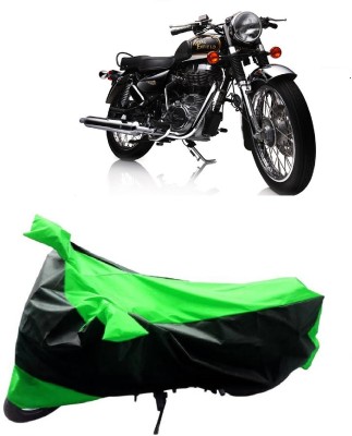 MMSSTAR Waterproof Two Wheeler Cover for Royal Enfield(Electra Delux, Green, Black)