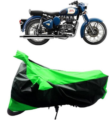 MoTRoX Two Wheeler Cover for Royal Enfield(Bullet 350, Green, Black)