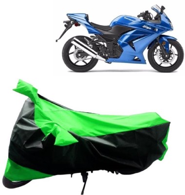 MMSSTAR Waterproof Two Wheeler Cover for Kawasaki(Ninja 250, Green, Black)