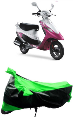 BIKECOVER Two Wheeler Cover for TVS(Scooty Pep+, Green, Black)