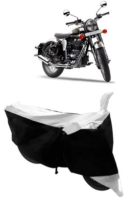 MoTRoX Two Wheeler Cover for Royal Enfield(Classic Chrome, White)