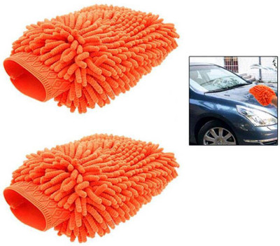 Gentle e kart Microfiber Vehicle Washing  Hand Glove(Pack Of 2)