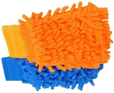 Gentle e kart Microfiber Vehicle Washing  Hand Glove(Pack Of 2)