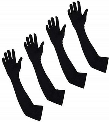 Mohan Retail Cotton Arm Sleeve For Men & Women(Free, Black)