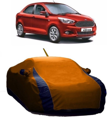 MoTRoX Car Cover For Ford Figo Aspire (With Mirror Pockets)(Orange)