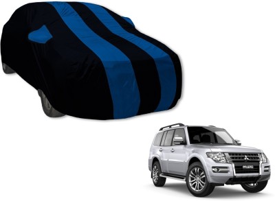 Auto Hub Car Cover For Mitsubishi Pajero (With Mirror Pockets)(Black, Blue)