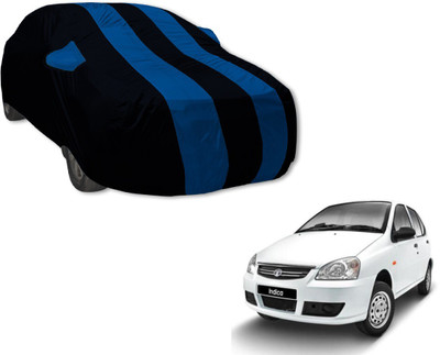 Amanzo Car Cover For Tata Indica (With Mirror Pockets)(Black, Blue)