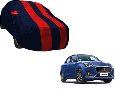 Amanzo Car Cover For Maruti Suzuki Swift Dzire (With Mirror Pockets)(Black, Red)