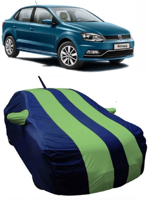 MoTRoX Car Cover For Volkswagen Ameo (With Mirror Pockets)(Green)
