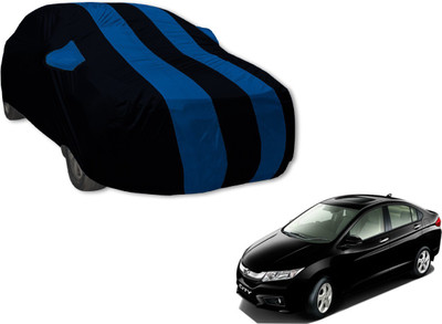 Auto Hub Car Cover For Honda City i-Vtec (With Mirror Pockets)(Black, Blue)