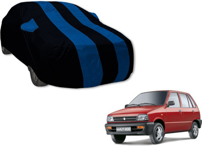 Amanzo Car Cover For Maruti Suzuki 800 (With Mirror Pockets)(Black, Blue)