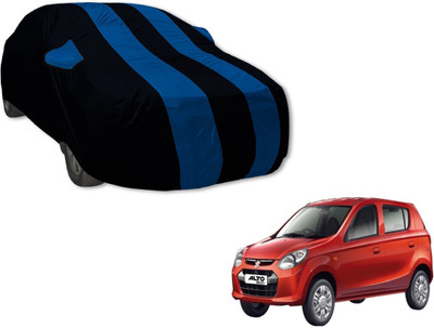 Amanzo Car Cover For Maruti Suzuki Alto 800 (With Mirror Pockets)(Black, Blue)