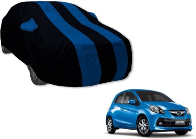 Auto Hub Car Cover For Honda Brio (With Mirror Pockets)(Black, Blue)