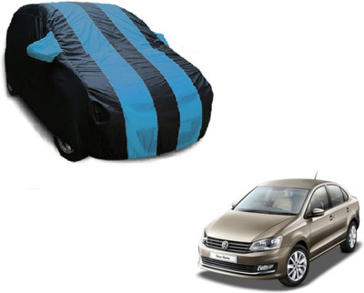 Flipkart SmartBuy Car Cover For Volkswagen Vento (With Mirror Pockets)(Black, Blue)