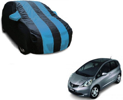 Flipkart SmartBuy Car Cover For Honda Jazz (With Mirror Pockets)(Black, Blue)