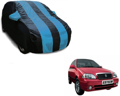 Flipkart SmartBuy Car Cover For Maruti Suzuki Esteem (With Mirror Pockets)(Black, Blue)