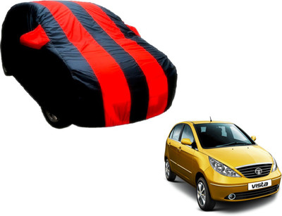 Flipkart SmartBuy Car Cover For Tata Indica Vista (With Mirror Pockets)(Black, Red)