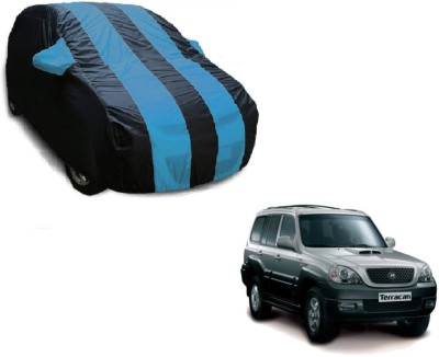 Flipkart SmartBuy Car Cover For Hyundai Terracan (With Mirror Pockets)(Black, Blue)