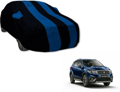 Auto Hub Car Cover For Maruti Suzuki S-Cross (With Mirror Pockets)(Black, Blue)