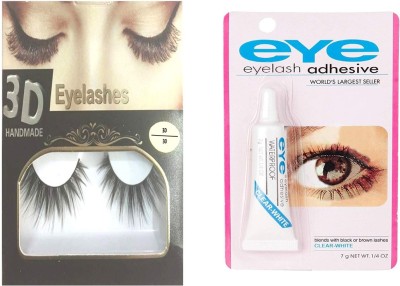 Utrust 3D Thick Long False Eyelashes with Eye lash Glue Combo of 2)(Pack of 1)