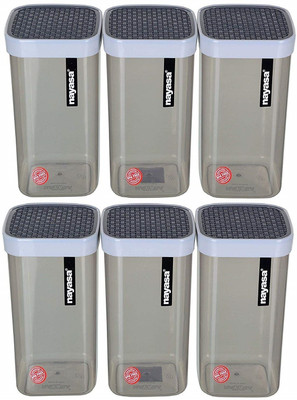 Nayasa - 1500 ml Plastic Grocery Container(Pack of 6, Grey)