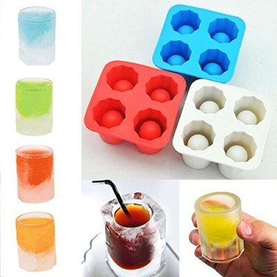 RIANZ ice shot glass maker Multicolor Plastic Ice Cube Tray(Pack of4)