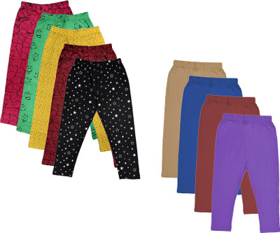 Indistar Capri For Girls Casual Printed Polycotton(Multicolor Pack of 9)