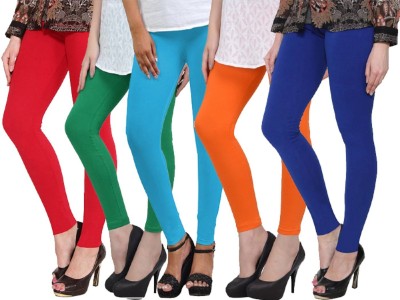 KEX Ankle Length  Ethnic Wear Legging(Blue, Orange, Light Blue, White, Yellow, Solid)