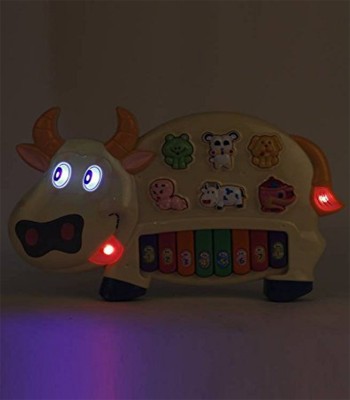 SALEOFF Cow Shaped Musical Piano|3 Modes Animal Sounds,Flashing Lights,Amazing Music258(Multicolor)