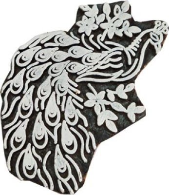 skart wooden printing block stamp peacock170 Printing Blocks(Pack of 1)