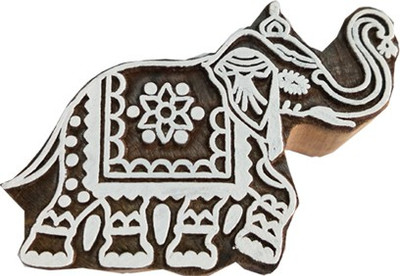 skart wooden printing block stamp elephant167 Printing Blocks(Pack of 1)