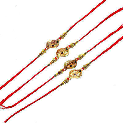 Bhavya Sale Designer NR40 Mauli Thread Rakhi  Set(Designer Rakhi Set of 4 for brother)