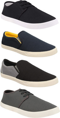 Chevit Combo Pack of 4 Casual Sneakers With Loafers For Men(Multicolor)