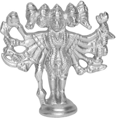 Real Seed Panch Mukhi Hanuman / 5 Face Hanuman Statue/Parad Decorative Showpiece  -  6.5 cm(Silver Plated, Silver)