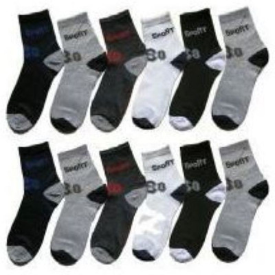 BREEPREE Men & Women Color Block Ankle Length(Pack of 12)