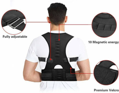 GORICH Posture Support Brace Belt Back Brace Support BQ17 Posture Corrector(Black)
