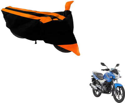 Amanzo Two Wheeler Cover for Bajaj(Discover 125 DTS-i, Black, Orange)