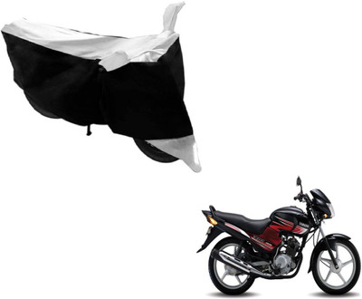 MOCKHE Two Wheeler Cover for Yamaha(YBR 125, Black, Silver)