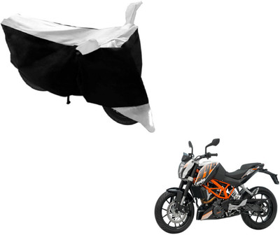 MOCKHE Two Wheeler Cover for KTM(Duke 390, Black, Silver)
