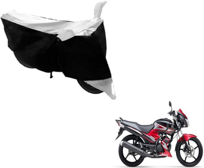 MOCKHE Two Wheeler Cover for Yamaha(SS 125, Black, Silver)