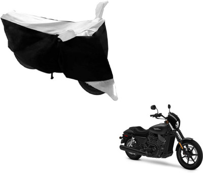 MOCKHE Two Wheeler Cover for Harley Davidson(Black, Silver)