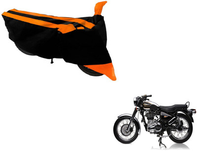 Amanzo Two Wheeler Cover for Royal Enfield(Electra Delux, Black, Orange)
