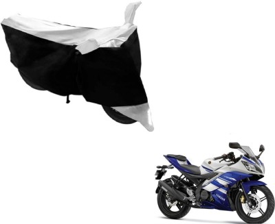 Amanzo Two Wheeler Cover for Yamaha(R15, Black, Silver)