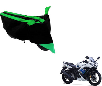 MOCKHE Two Wheeler Cover for Yamaha(YZF R15 S, Black, Green)
