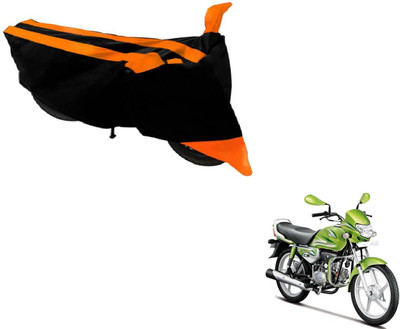 Amanzo Two Wheeler Cover for Hero(HF Deluxe, Black, Orange)